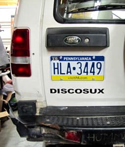 Custom lettering on a Land Rover Custom lettering on a Land Rover