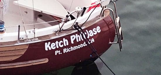 Custom Vinyl Boat Lettering
