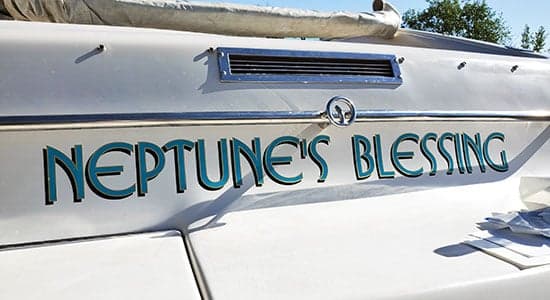 Custom Vinyl Lettering For Boat Name
