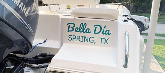Custom Vinyl Boat Name Custom Vinyl Boat Name