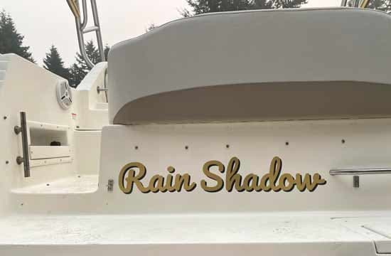 Custom Vinyl Lettering Boat Name