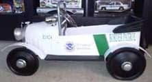 Lettering on a pedal car Lettering on a pedal car
