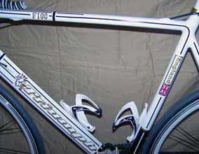 Lettering decals on a bike Lettering decals on a bike