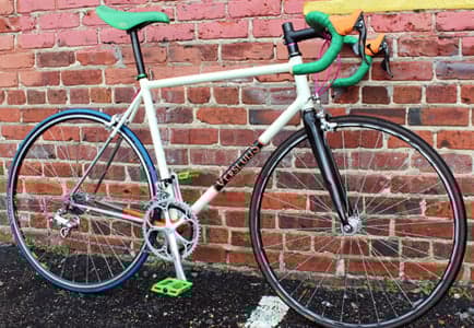 Custom lettering on a bicycle Custom lettering on a bicycle