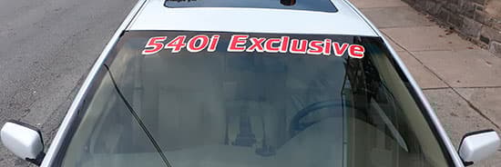 Custom Vinyl Vehicle Windshield Lettering Custom Vinyl Vehicle Windshield Lettering