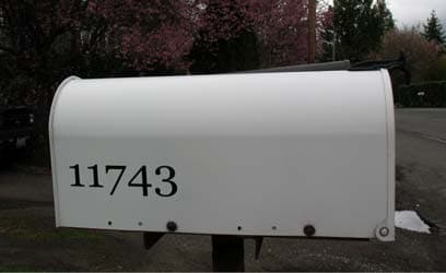 Vinyl Mailbox Numbers