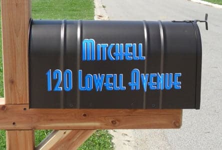Mailbox Address Lettering
