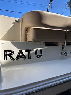Boat name lettering Boat name lettering