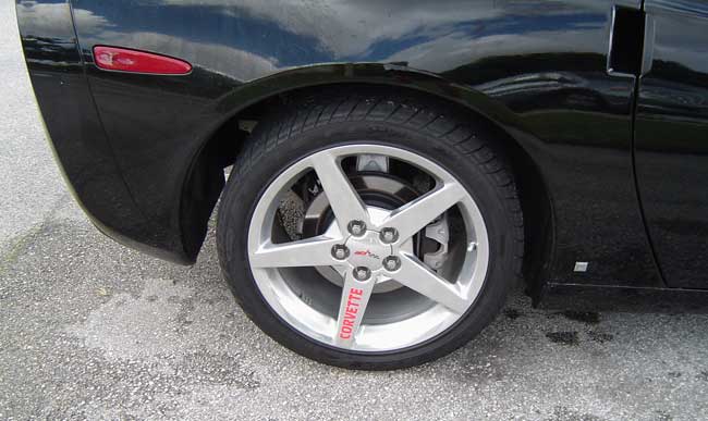 Vinyl Lettering on Corvette Wheels Vinyl Lettering on Corvette Wheels