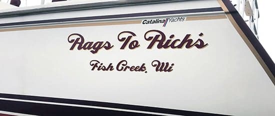 Custom vinyl Boat Name