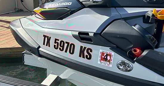 Custom Vinyl JetSki Numbers