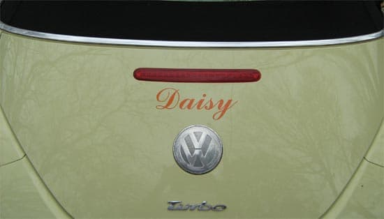 Lettering on VW Beetle