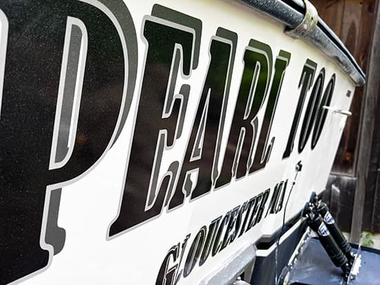 Custom Boat Name With Metallic Laminate Custom Boat Name With Metallic Laminate