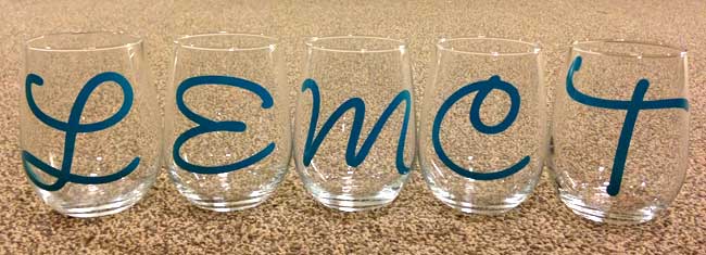 Wine Glass Lettering Wine Glass Lettering