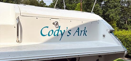 Custom Vinyl Boat Name Custom Vinyl Boat Name