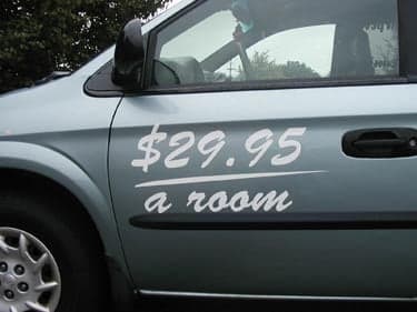 Vinyl Letters on a MiniVan Vinyl Letters on a MiniVan