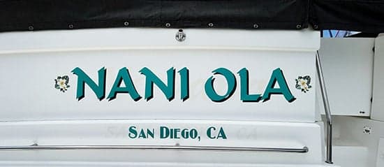 Custom Vinyl Boat Name and Logo Custom Vinyl Boat Name and Logo