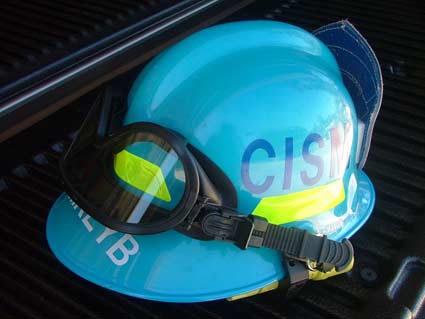 Vinyl Letters on Fire Helmet