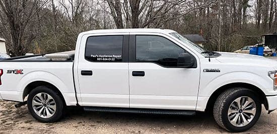 Custom Vinyl Lettering for Truck Window