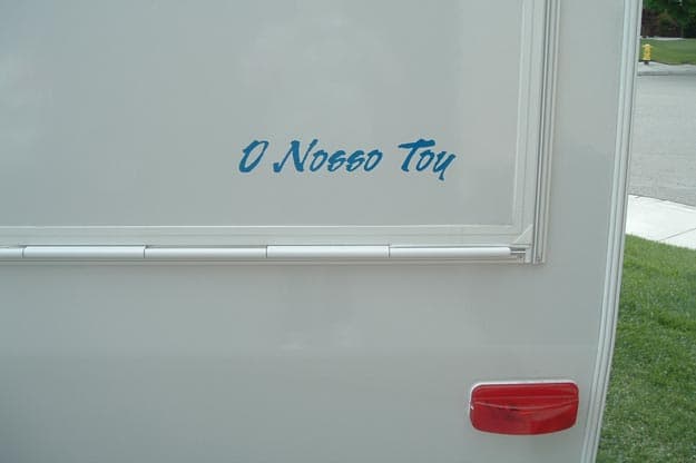 Custom Lettering to personalize a travel trailer Custom Lettering to personalize a travel trailer