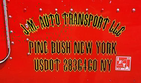Custom Vinyl Truck Lettering