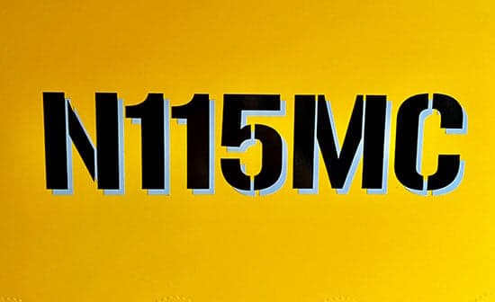 Custom Vinyl Airplane Number Custom Vinyl Airplane Number