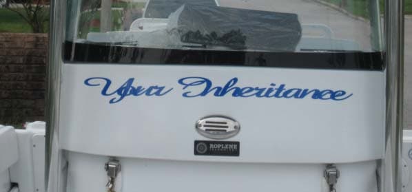 Vinyl Boat Name Lettering