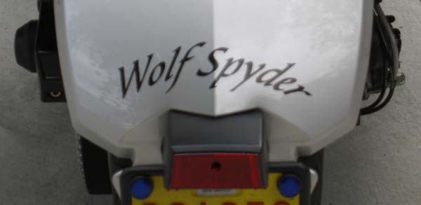 Lettering on back of Motorcycle
