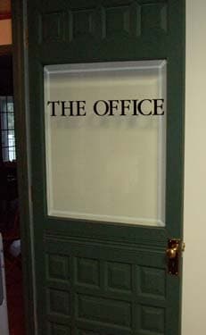 Lettering on Office Door Lettering on Office Door