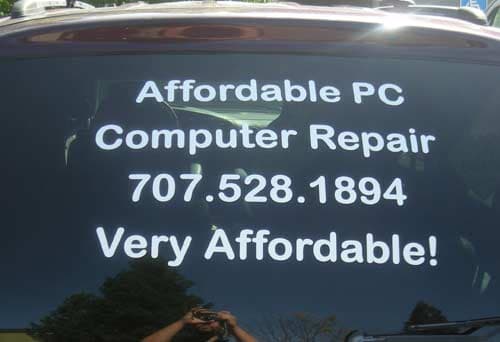 Vehicle Window Lettering
