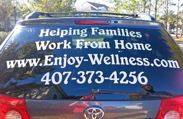 Custom Minivan Window Lettering