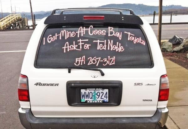 Custom SUV Window Lettering Custom SUV Window Lettering