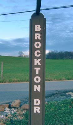 Lettering on a sign