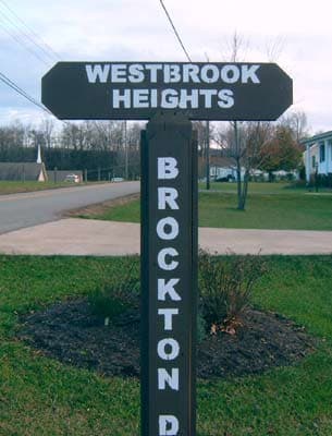 Lettering on a sign