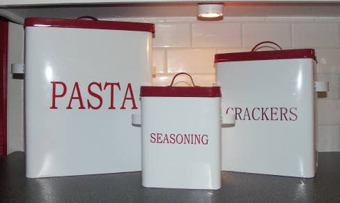 Lettering on Tin Canisters
