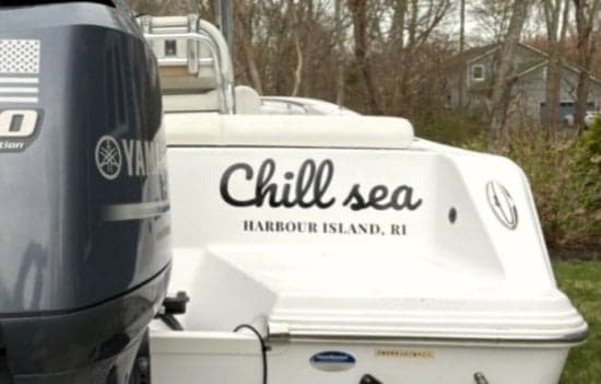 Custom Vinyl Boat Name with Home Port