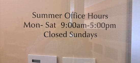 Custom Vinyl Hours For Window