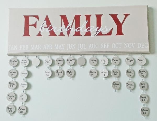 Custom Mother's Day Present Family Birthday Board