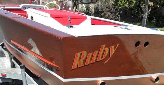 Custom Vinyl Lettering Boat Name