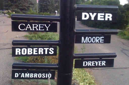 Lettering on Entry Sign