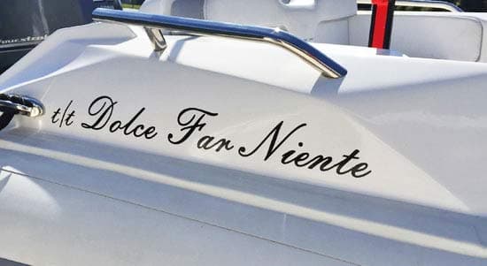 Custom Vinyl Boat Name