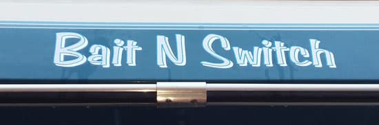 Custom Vinyl Lettering Boat Name