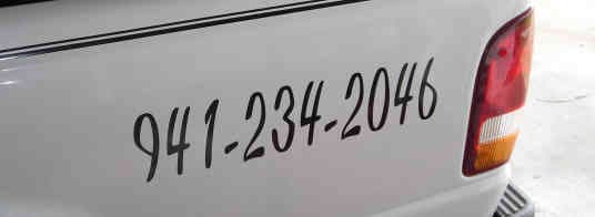 Vehicle Lettering - Phone Number Vehicle Lettering - Phone Number
