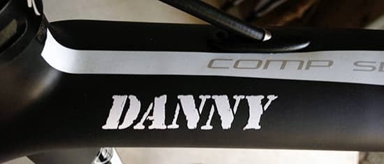 Custom Vinyl Lettering For Bicycle