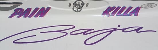 Custom Vinyl Boat Lettering
