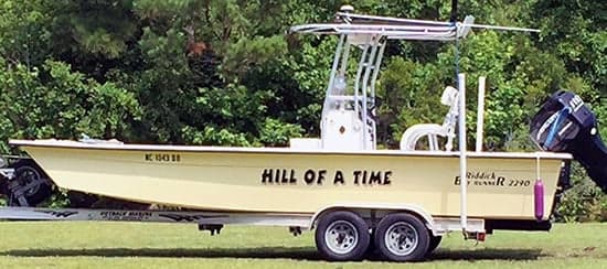 Custom Vinyl Boat Lettering
