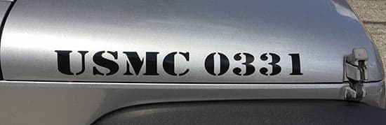 Custom Vinyl Jeep Lettering