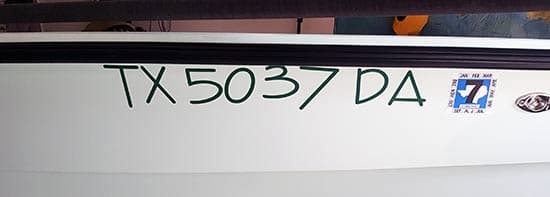 Custom Vinyl Boat Registration Numbers