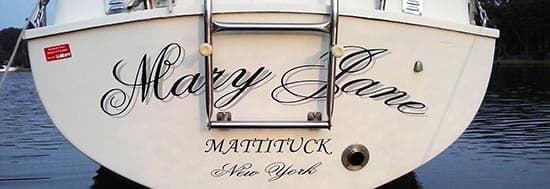 Custom Vinyl Boat Name