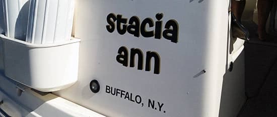 Custom Vinyl Boat Lettering